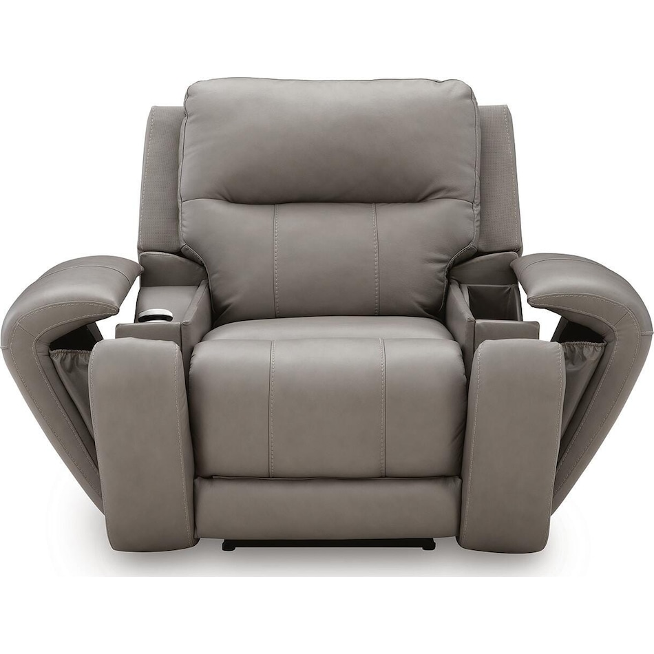 trendsetter ash power leather recliner   