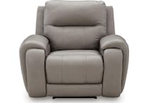 trendsetter ash power leather recliner   