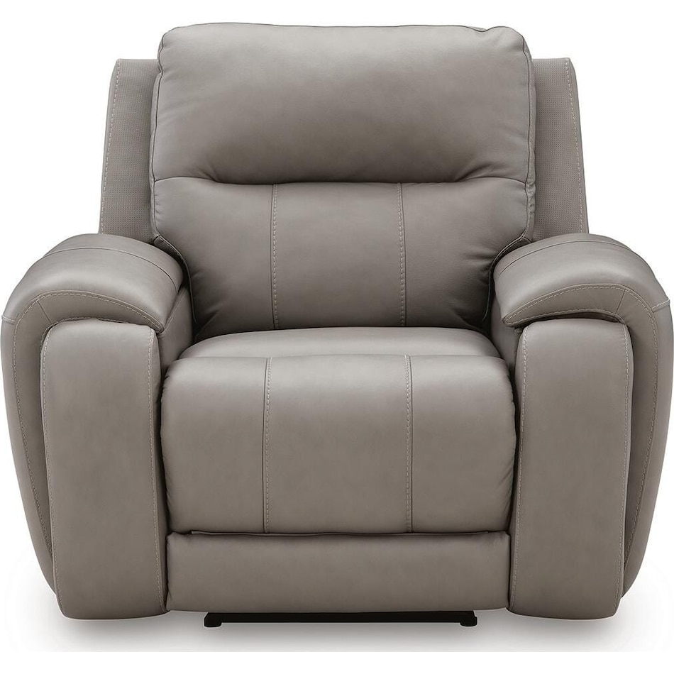 trendsetter ash power leather recliner   