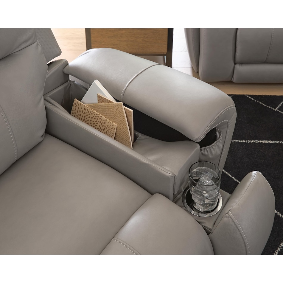 trendsetter ash power leather recliner   
