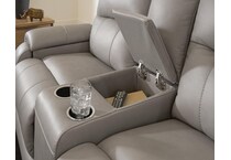 trendsetter ash power leather reclining loveseat   