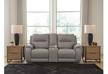 trendsetter ash power leather reclining loveseat   