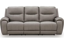 trendsetter ash power leather reclining sofa   