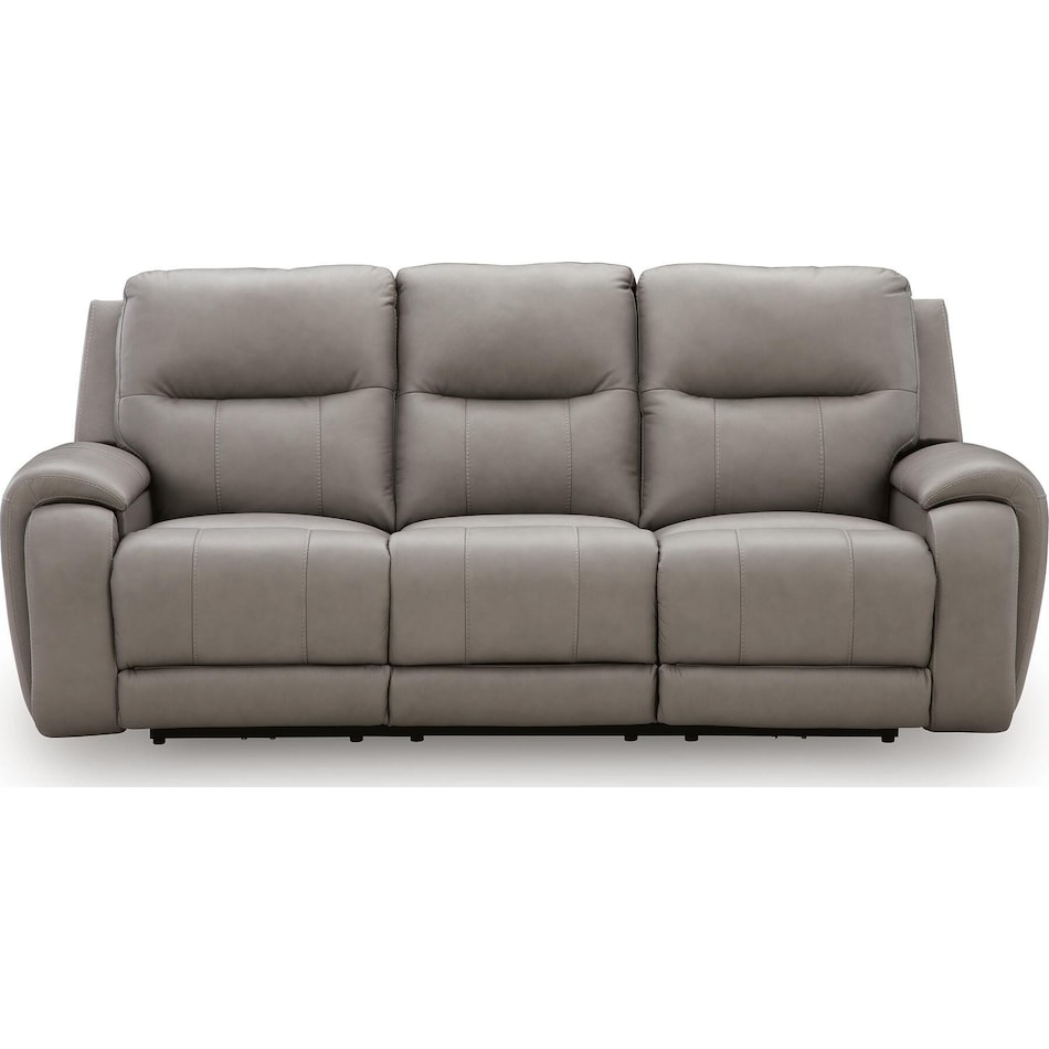 trendsetter ash power leather reclining sofa   