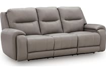 trendsetter ash power leather reclining sofa   