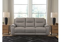 trendsetter ash power leather reclining sofa   