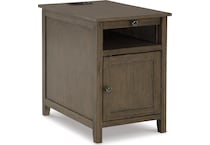 treytown grayish brown chairside table   