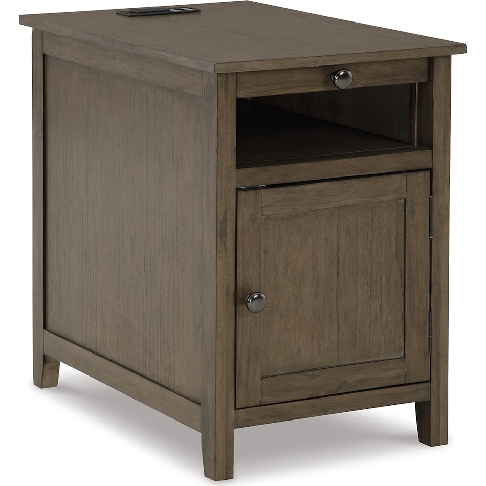 treytown grayish brown chairside table   