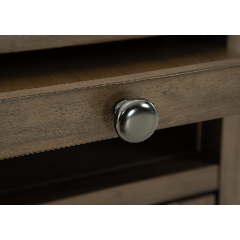 treytown grayish brown chairside table   