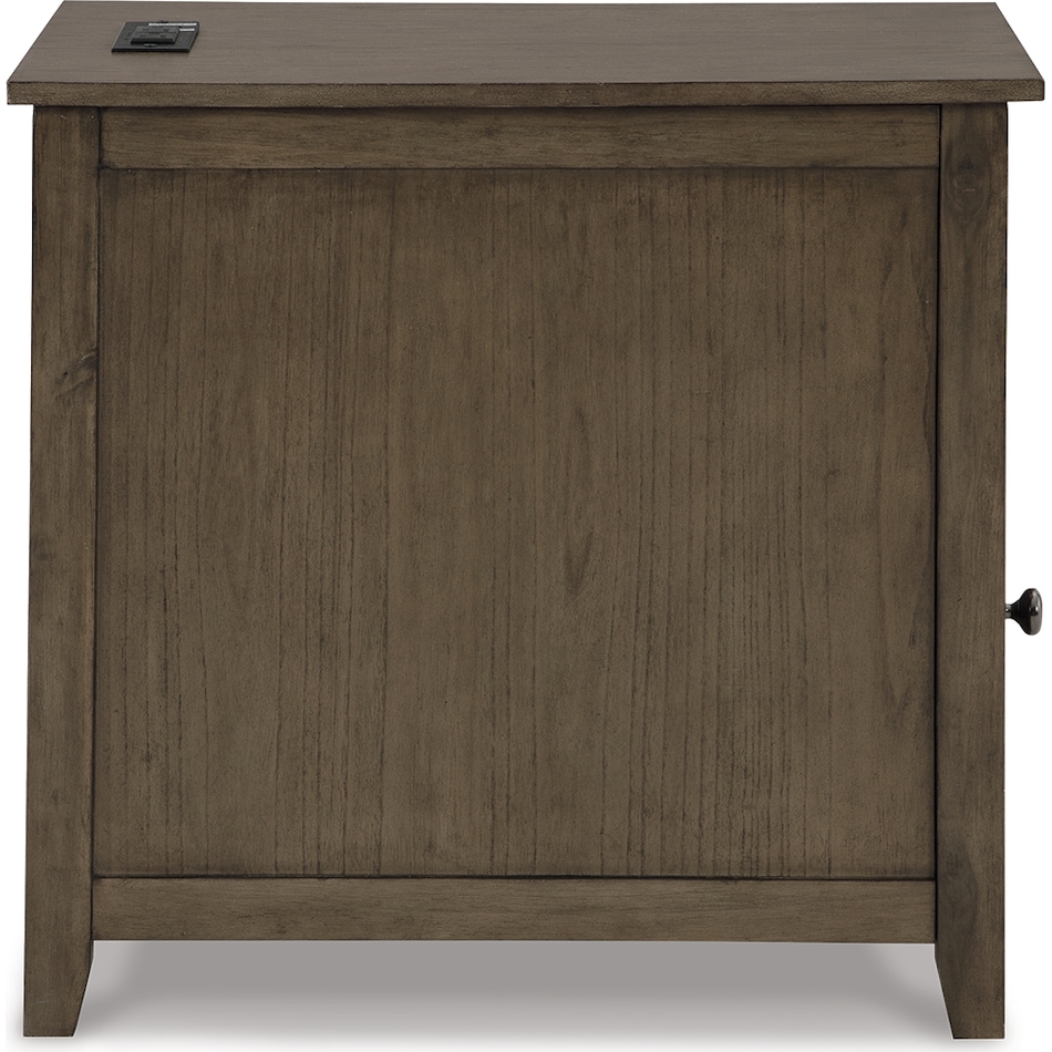 treytown grayish brown chairside table   