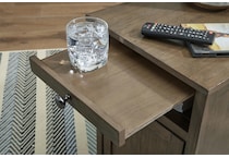 treytown grayish brown chairside table   