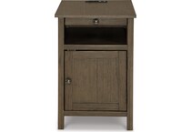 treytown grayish brown chairside table   
