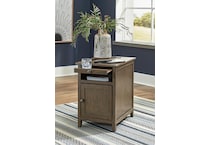 treytown grayish brown chairside table   