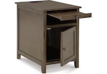 treytown grayish brown chairside table   