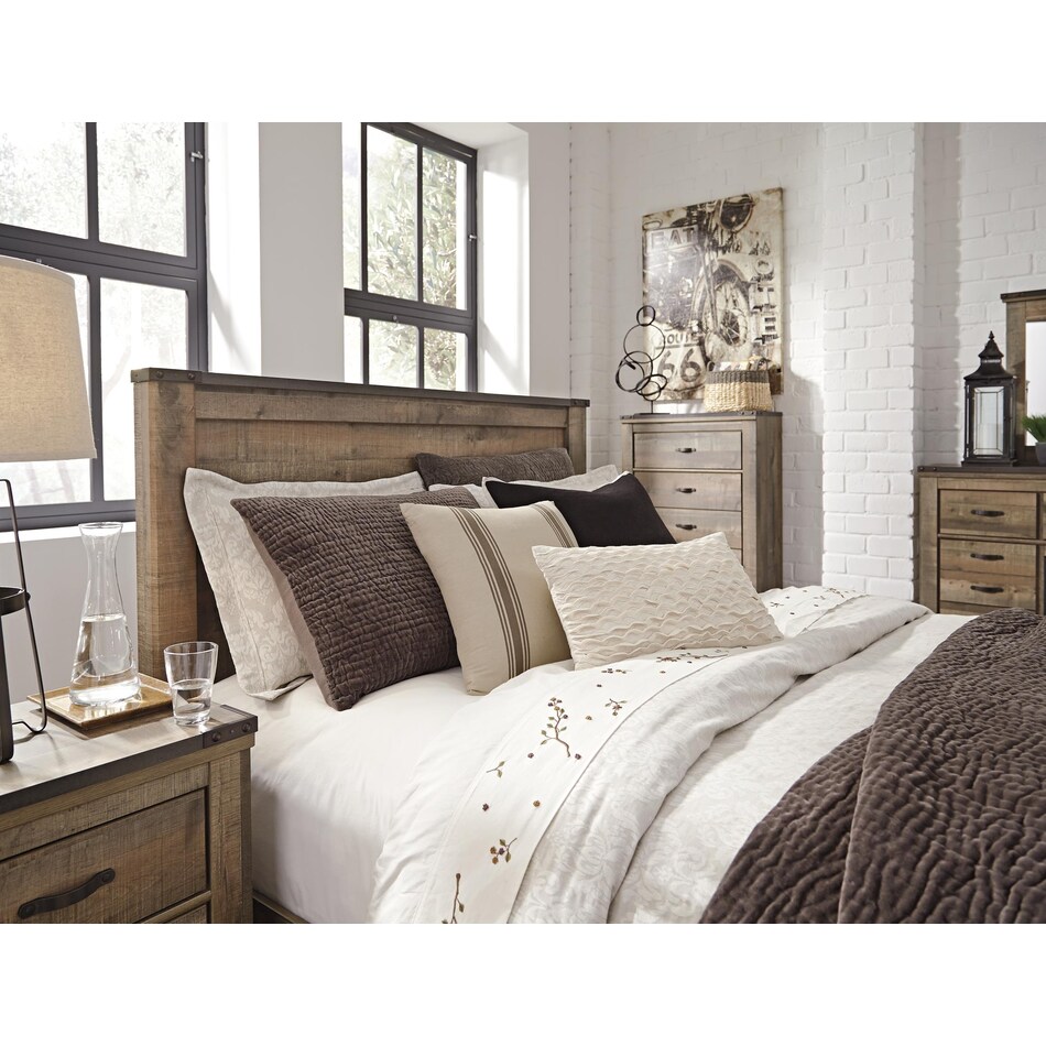 trinell brown queen headboard   