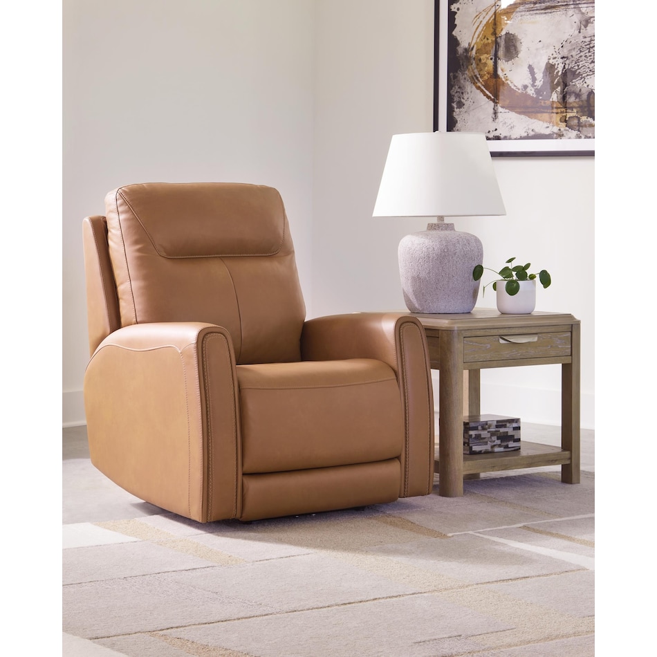 tryanny brown power leather recliner   
