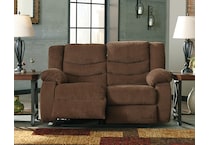 tulen brown reclining loveseat   