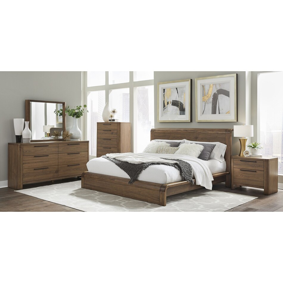 tulsi medium brown king headboard   