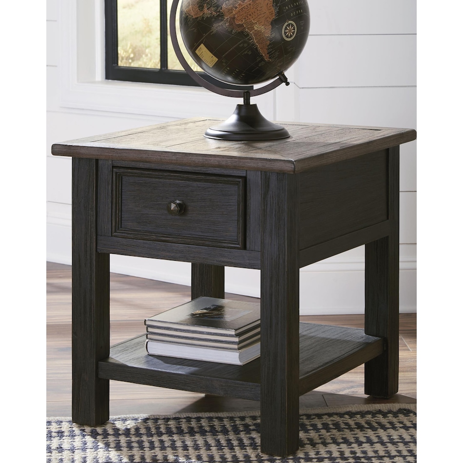 tyler creek black brown end table   
