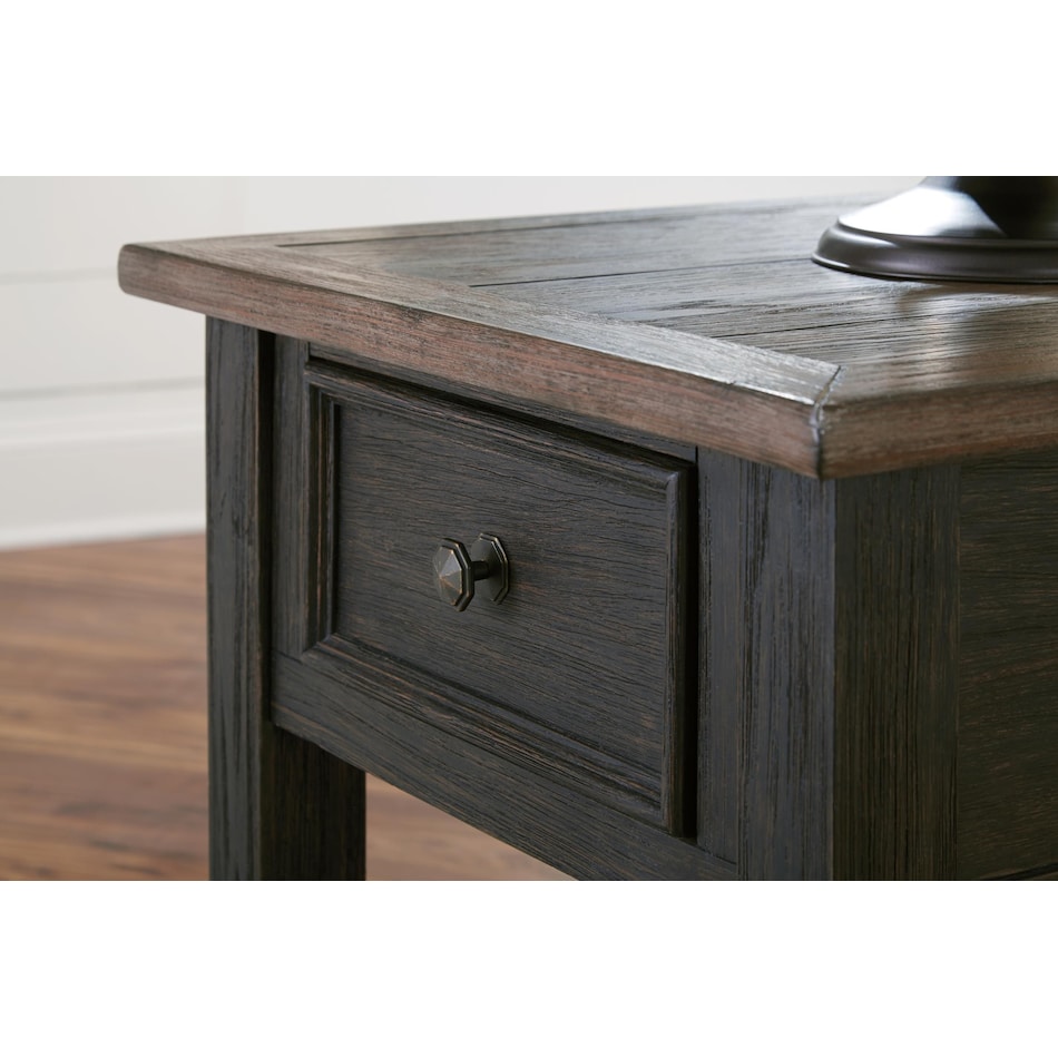 tyler creek black brown end table   