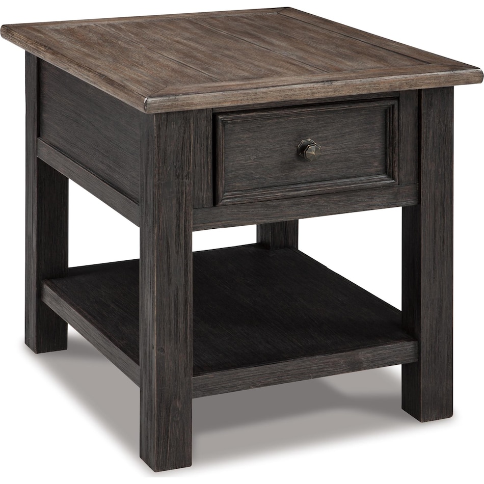 tyler creek black brown end table   