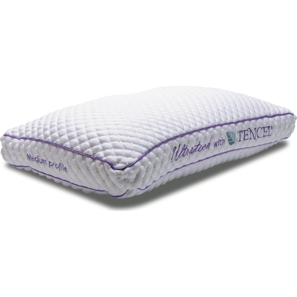 ultra medium pillow white purple pillow   