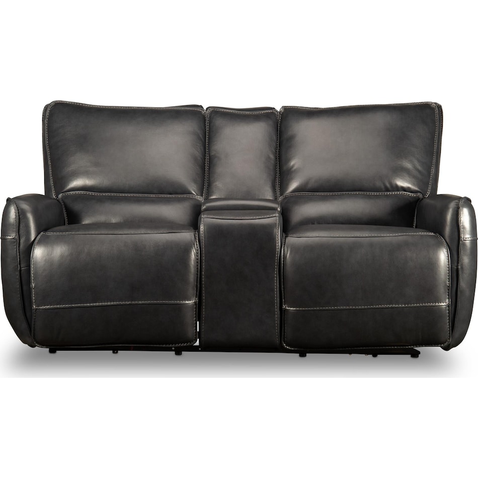 ursula blackberry power leather reclining console loveseat   