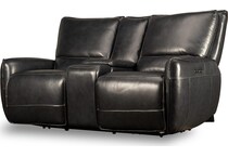 ursula blackberry power leather reclining console loveseat   