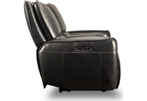ursula blackberry power leather reclining console loveseat   