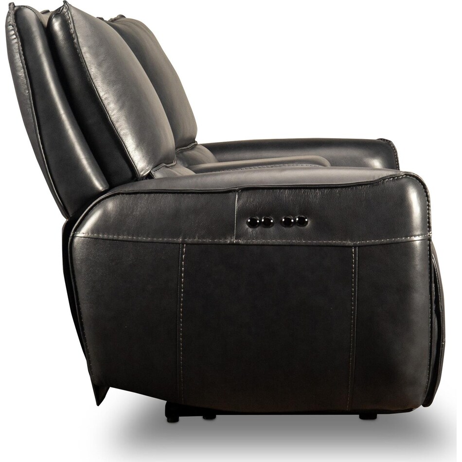 ursula blackberry power leather reclining console loveseat   