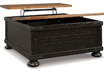 valebeck brown black end table   
