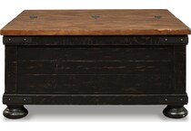 valebeck brown black end table   