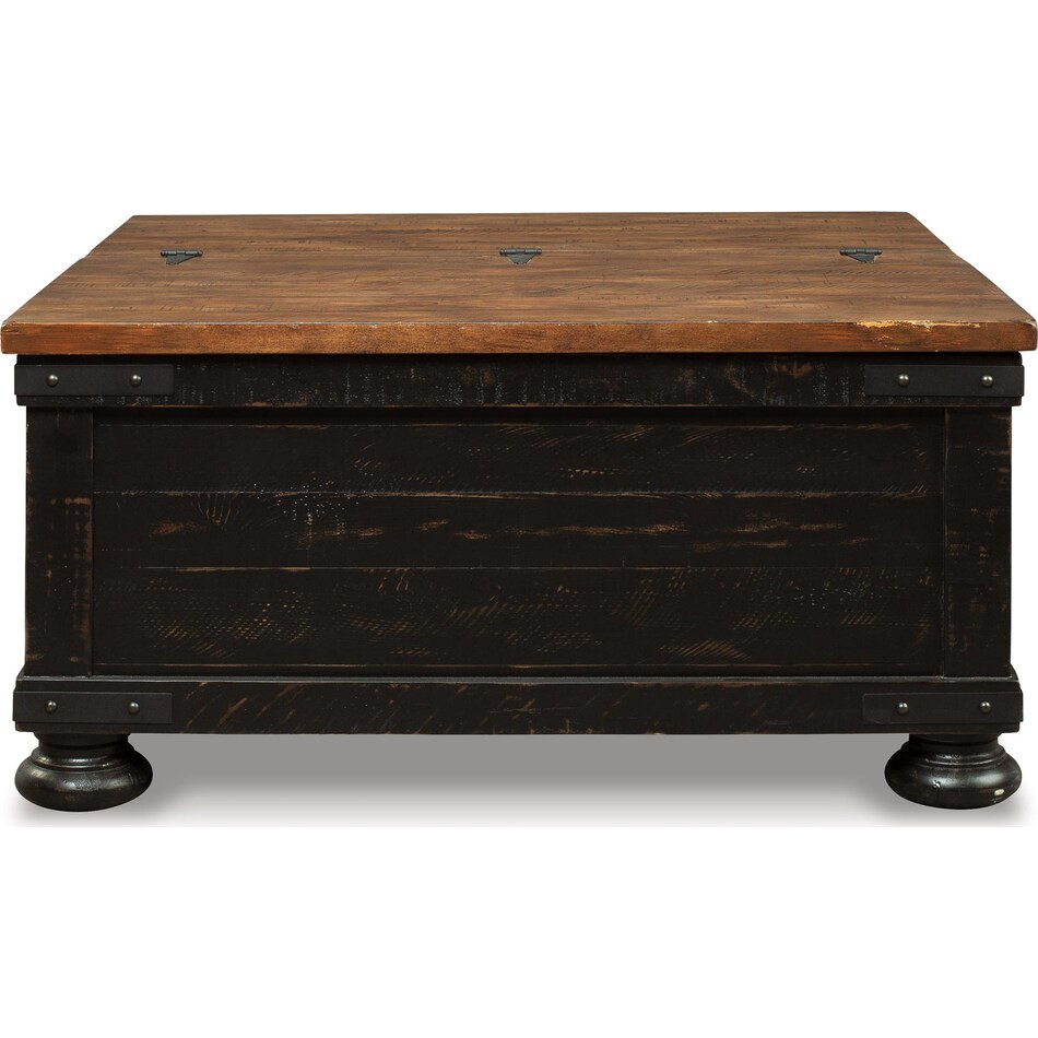 valebeck brown black end table   