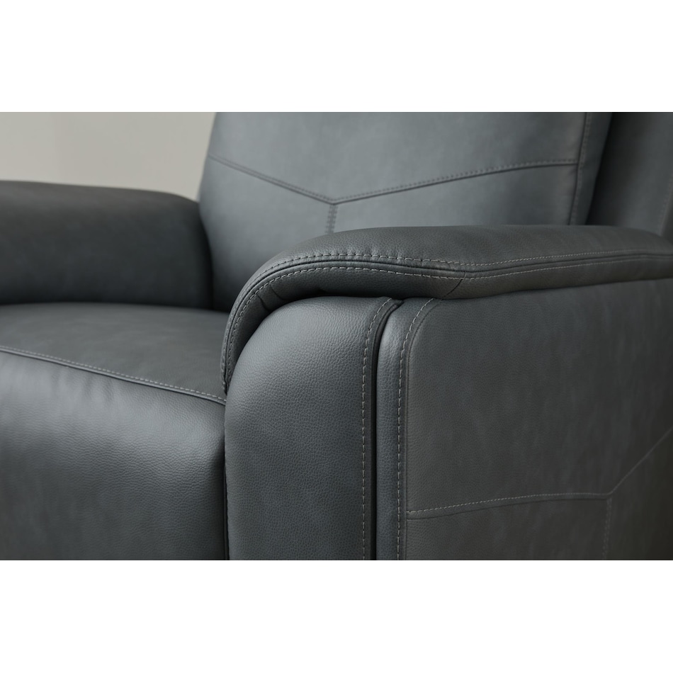 valor blue power leather recliner   