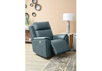 valor blue power leather recliner   