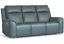 valor blue power leather reclining sofa   