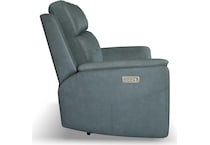 valor blue power leather reclining sofa   