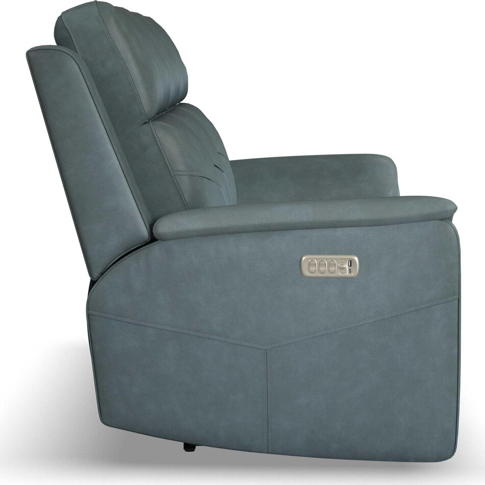 valor blue power leather reclining sofa   