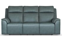 valor blue power leather reclining sofa   