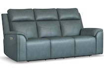 valor blue power leather reclining sofa   
