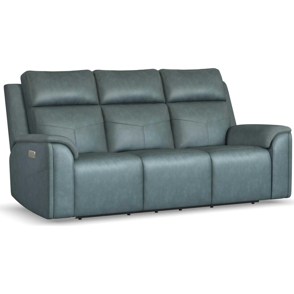 valor blue power leather reclining sofa   