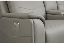valor grey power leather reclining console loveseat   