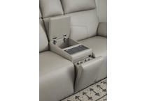valor grey power reclining console loveseat   