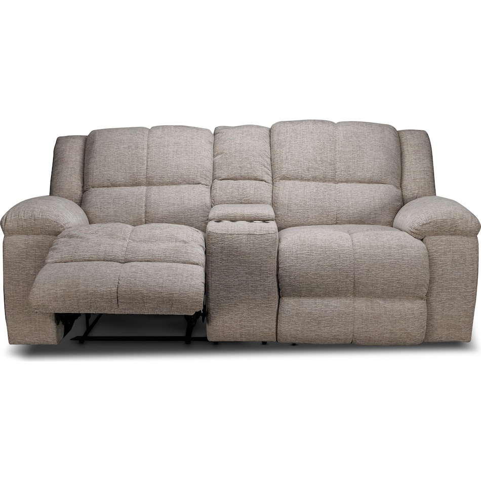 vanilla grey reclining loveseat   