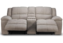 vanilla grey reclining loveseat   