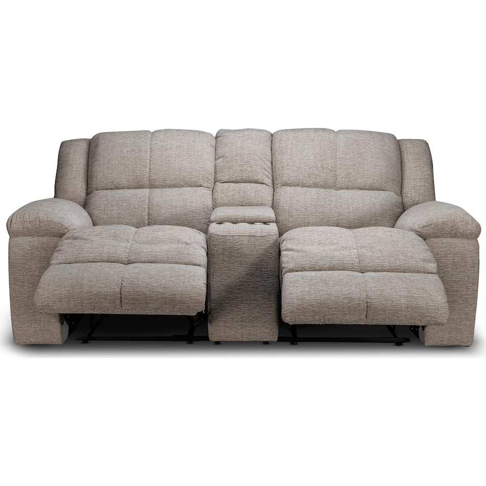 vanilla grey reclining loveseat   