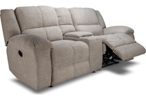 vanilla grey reclining loveseat   
