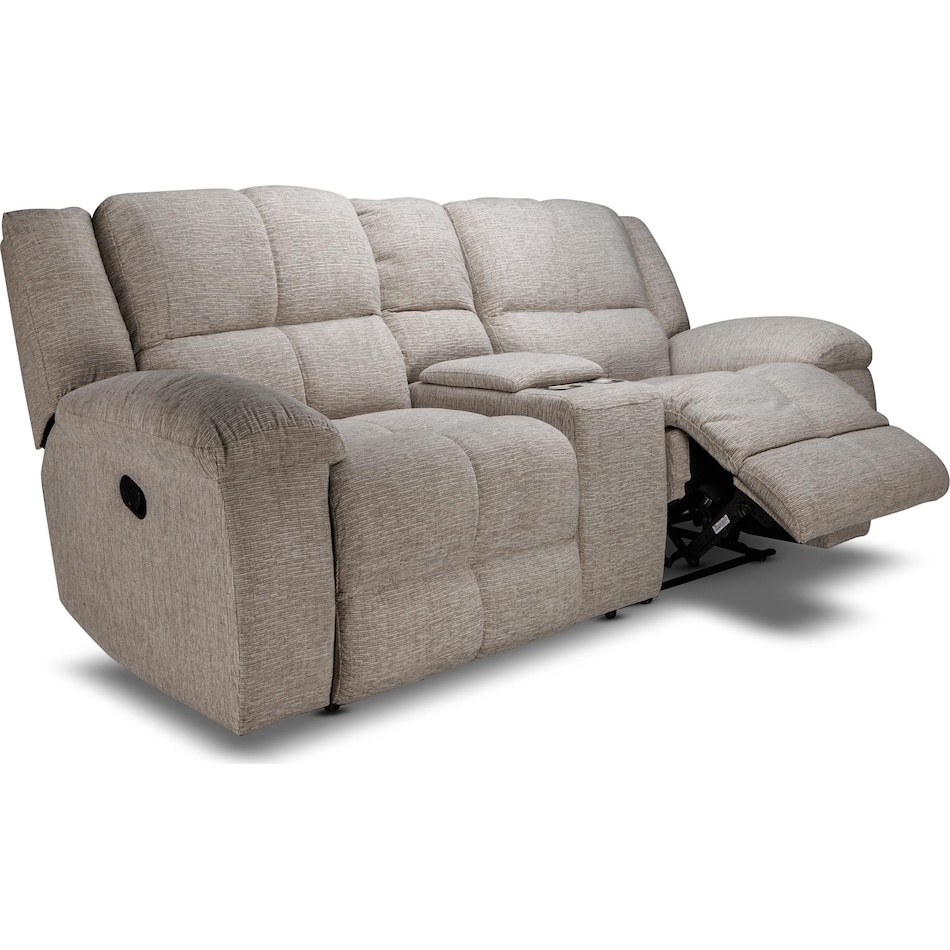 vanilla grey reclining loveseat   