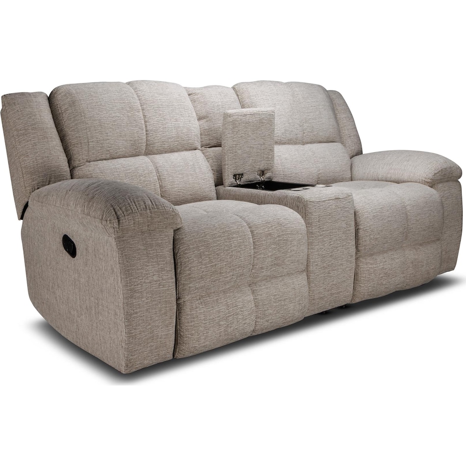 vanilla grey reclining loveseat   