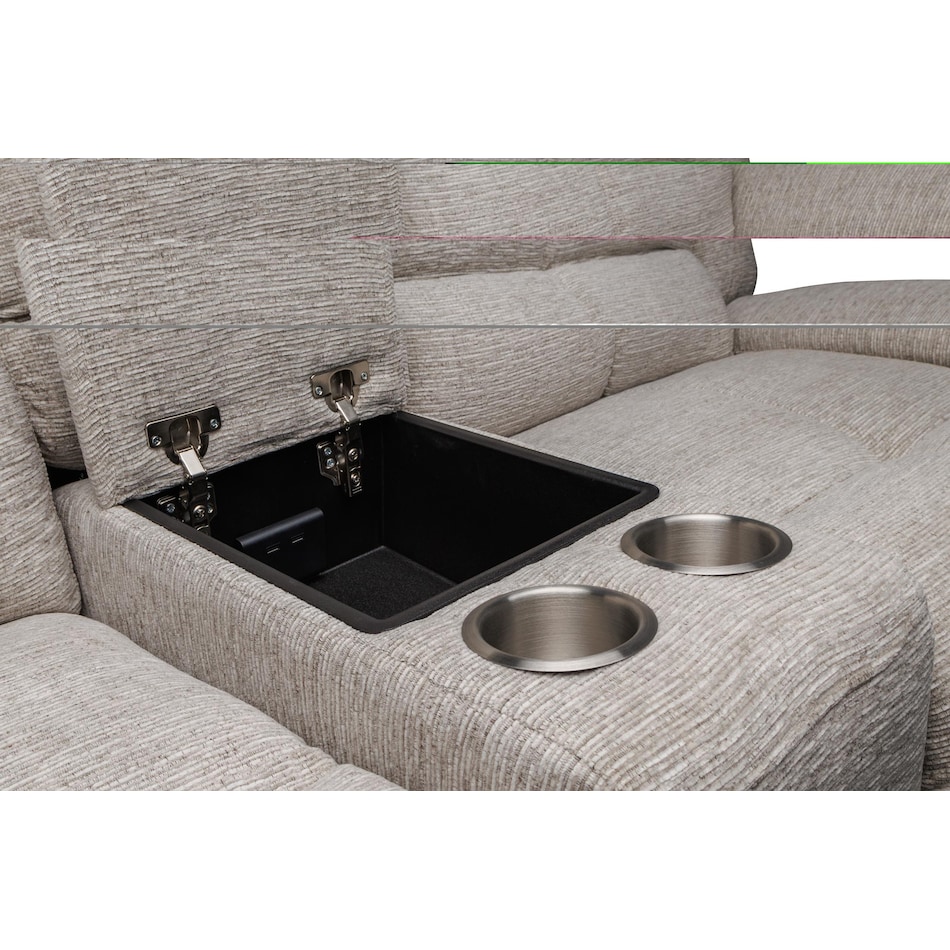 vanilla grey reclining loveseat   